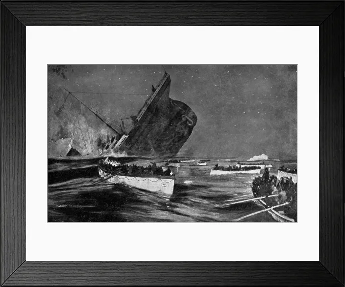 Framed Print : The Doomed Titanic Illustration Framed Print : The Doomed Titanic Illustration