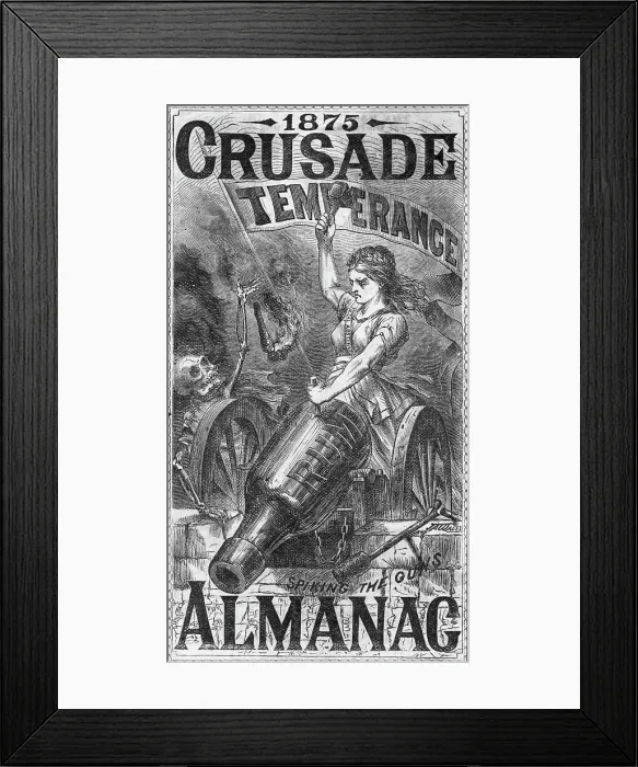 Framed Print : Temperance Crusade Almanac, 1875