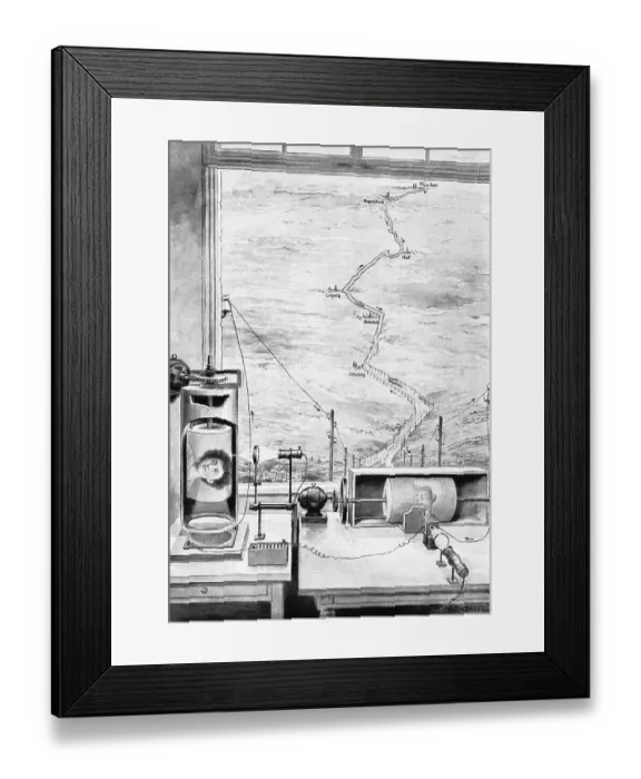 Framed Print : Drawing / Telegraph Transmission of Photo