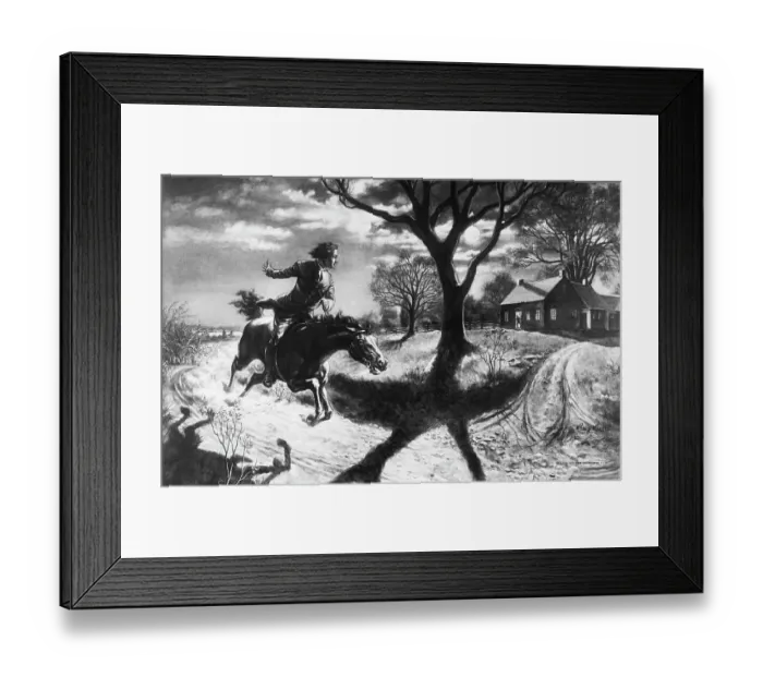 Framed Print : The Midnight Ride of Paul Revere by Percy Reeves Framed Print : The Midnight Ride of Paul Revere by Percy Reeves