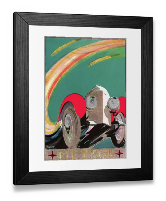 Framed Print : Meteor Motorcar Illustration