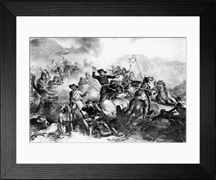 Framed Print : Painting of Custer at Little Big Horn Framed Print : Painting of Custer at Little Big Horn