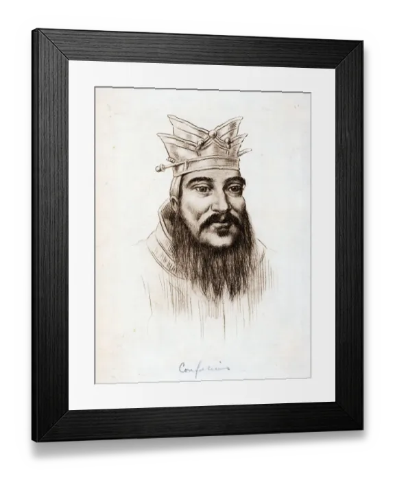 Framed Print : Portrait Drawing of Confucius Framed Print : Portrait Drawing of Confucius
