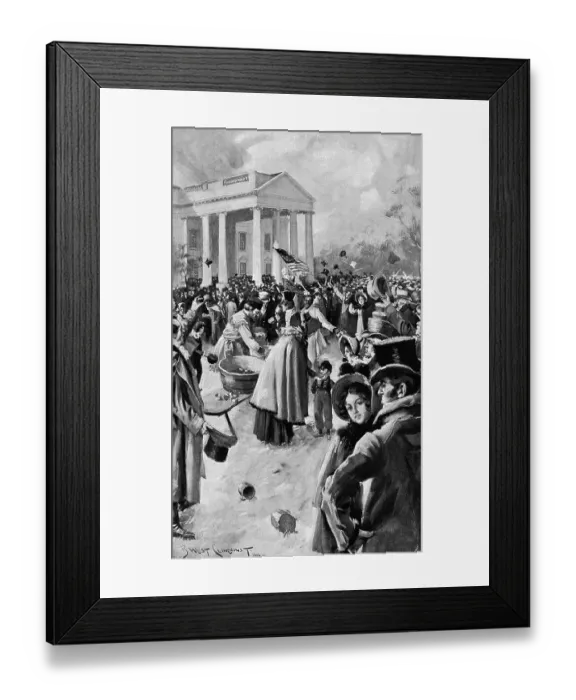 Framed Print : Illustration of Crowd at Inaugration Framed Print : Illustration of Crowd at Inaugration