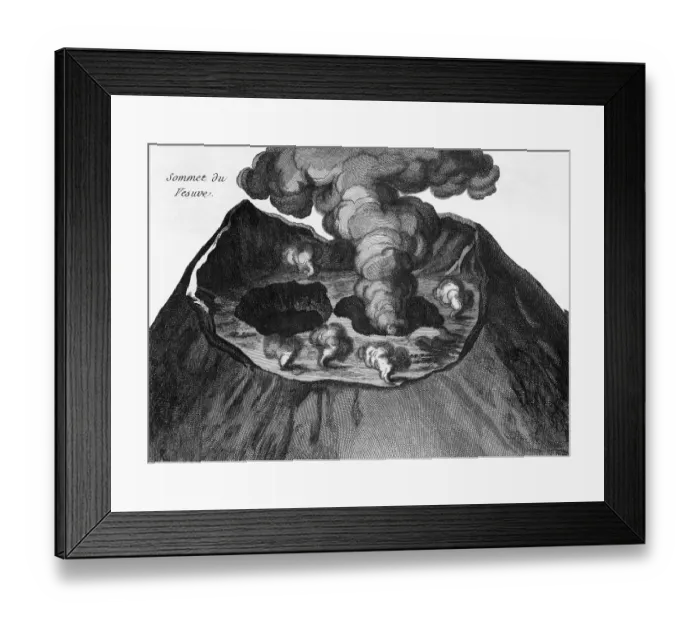 Framed Print : Illus. Of Summit Of Mt. Vesuvius from Mineralogie
