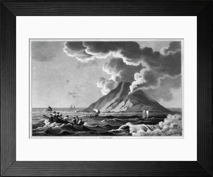 Framed Print : Illustration of Stromboli Volcano Eruption Framed Print : Illustration of Stromboli Volcano Eruption