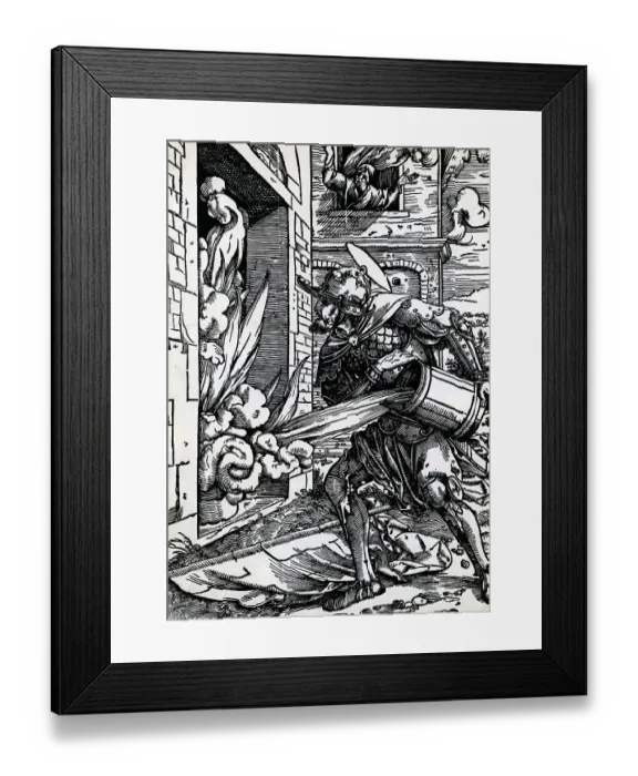 Framed Print : St. Florian Pouring Water On Fire