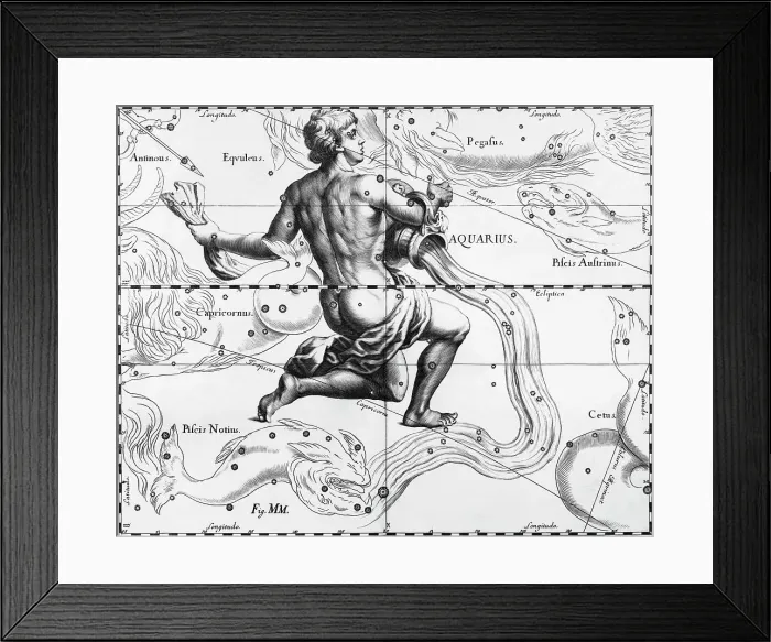 Framed Print : 17th-Century Engraving of the Constellation of Aquarius Framed Print : 17th-Century Engraving of the Constellation of Aquarius