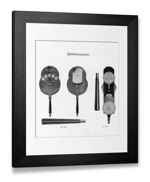 Framed Print : Illus. Of Several Views Of Ophthalmoscope Framed Print : Illus. Of Several Views Of Ophthalmoscope