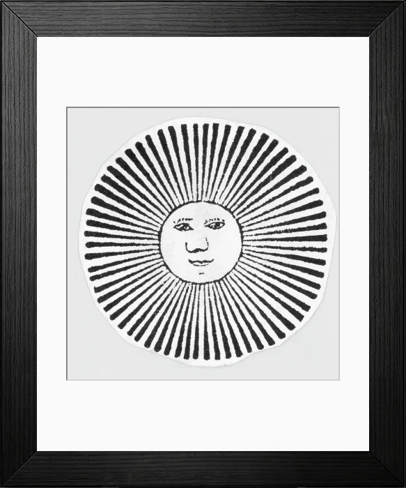 Framed Print : Sun W / Face & Linear, Long Beams