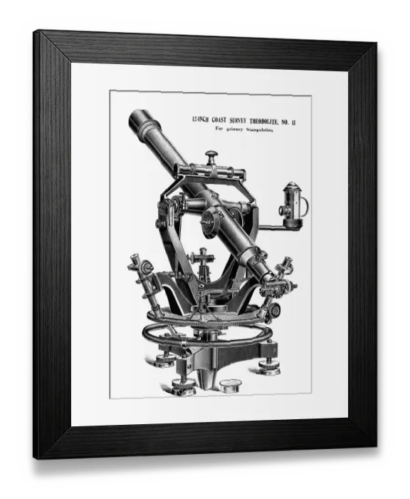 Framed Print : Surveying Apparatus--Commercial Illus Framed Print : Surveying Apparatus--Commercial Illus