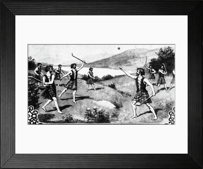 Framed Print : Lithgraph, Early Scots Play Golf Framed Print : Lithgraph, Early Scots Play Golf