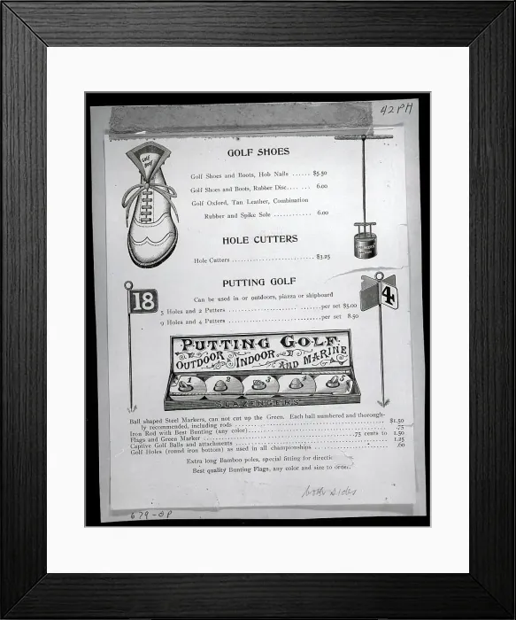 Framed Print : Ad For Golf Shoes &Accessories W / Illus Framed Print : Ad For Golf Shoes &Accessories W / Illus