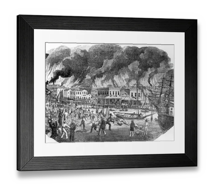 Framed Print : Illus.; Great Fire In San Francisco Framed Print : Illus.; Great Fire In San Francisco