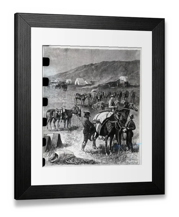 Framed Print : Mule Train and Surveyors Framed Print : Mule Train and Surveyors
