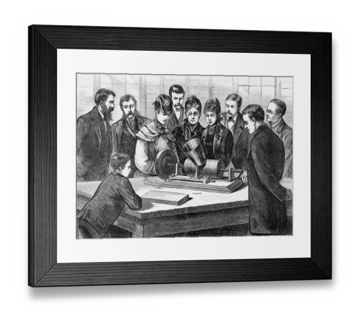 Framed Print : Edison Demonstrating Phonograph Framed Print : Edison Demonstrating Phonograph
