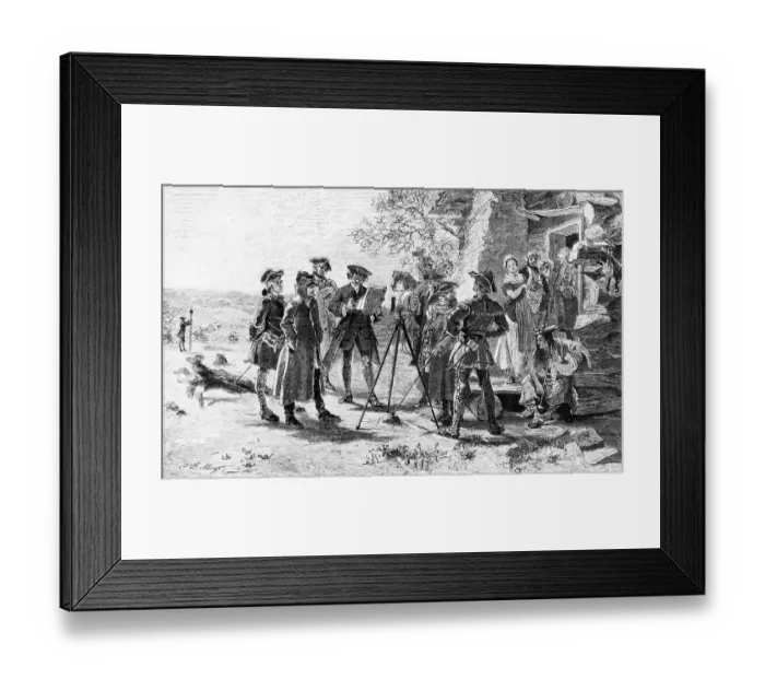 Framed Print : Illustration of Surveyors Planning the City of Baltimore by Frank Blackwell Mayer