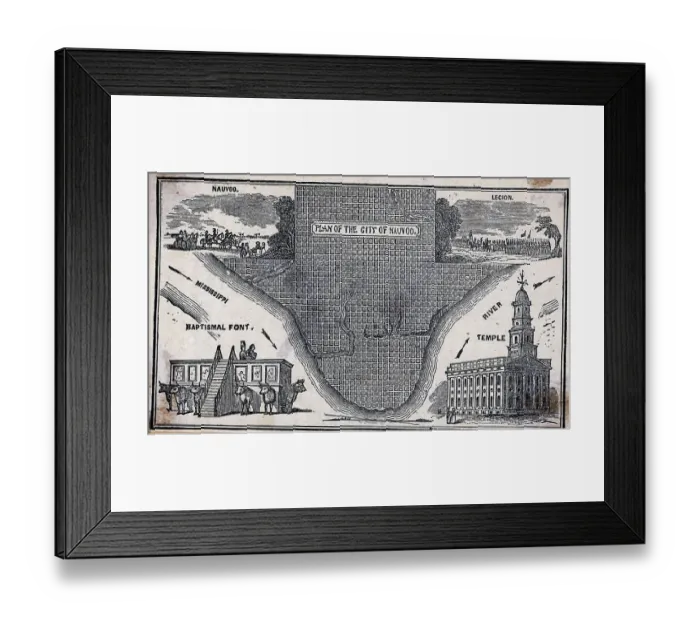 Framed Print : Illus. Showing City Plan & Landmarks Framed Print : Illus. Showing City Plan & Landmarks