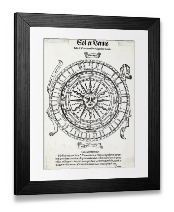 Framed Print : Round Illus. Calendar Of Sun & Venus Framed Print : Round Illus. Calendar Of Sun & Venus