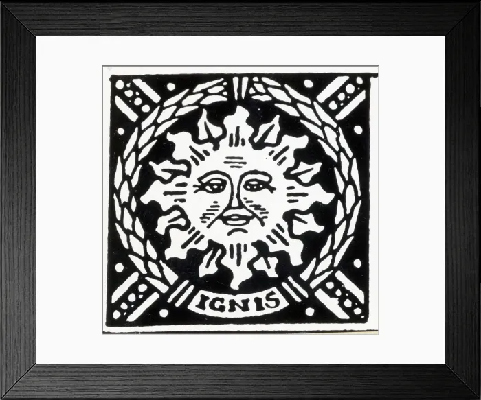 Framed Print : Sun W / Face Art Nouveau Style Framed Print : Sun W / Face Art Nouveau Style