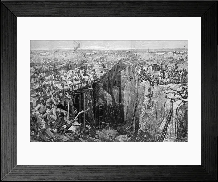 Framed Print : Crowds Surrounding Diamond Mine Framed Print : Crowds Surrounding Diamond Mine