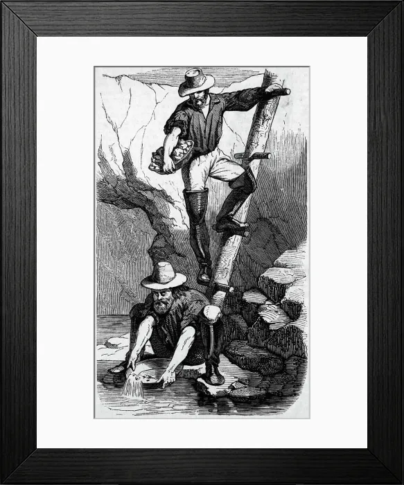 Framed Print : Prospectors Panning For Gold Framed Print : Prospectors Panning For Gold