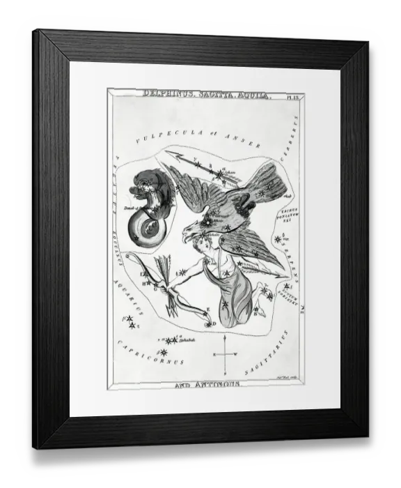 Framed Print : Engraving Of 4 Non-Zodiac Constellations Framed Print : Engraving Of 4 Non-Zodiac Constellations