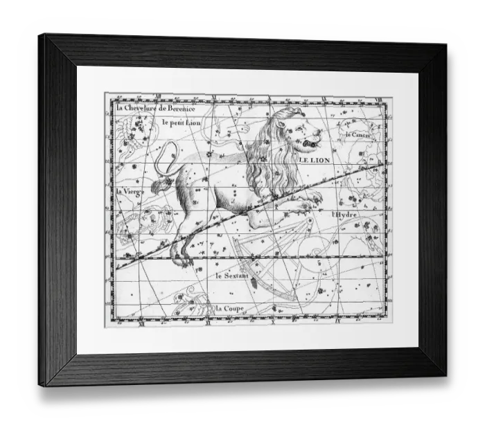 Framed Print : Engraving Of Constellation Leo Framed Print : Engraving Of Constellation Leo