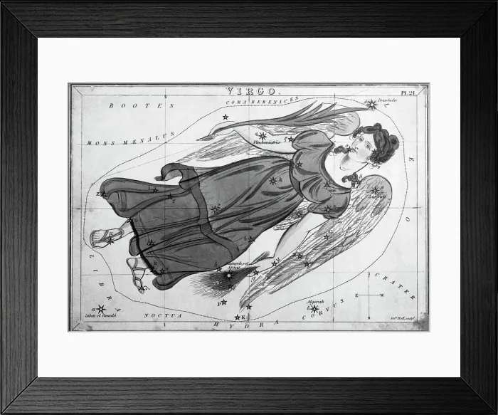 Framed Print : Engraving Of Constellation Virgo Framed Print : Engraving Of Constellation Virgo