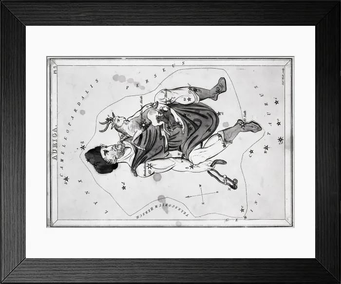 Framed Print : Engraving Of Constellation Auriga Framed Print : Engraving Of Constellation Auriga