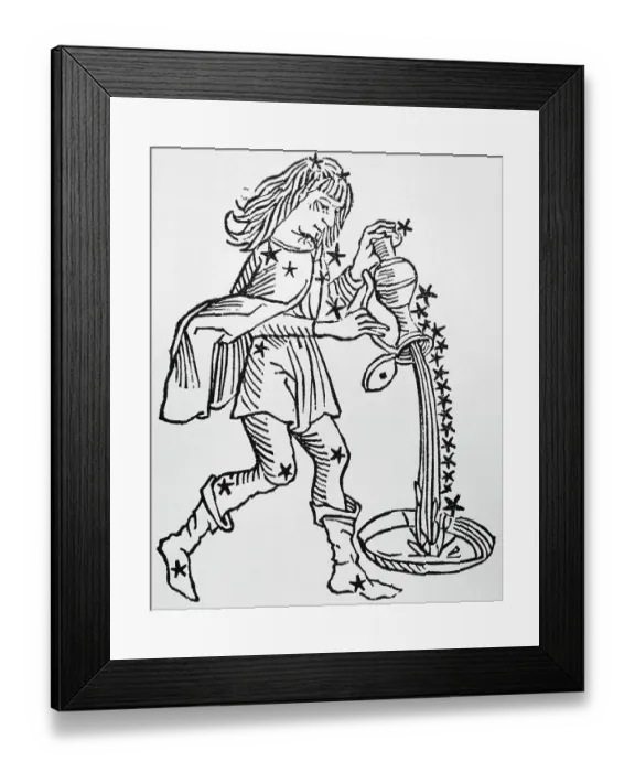 Framed Print : Depiction Of Aquarius; The Water-Carrier Framed Print : Depiction Of Aquarius; The Water-Carrier