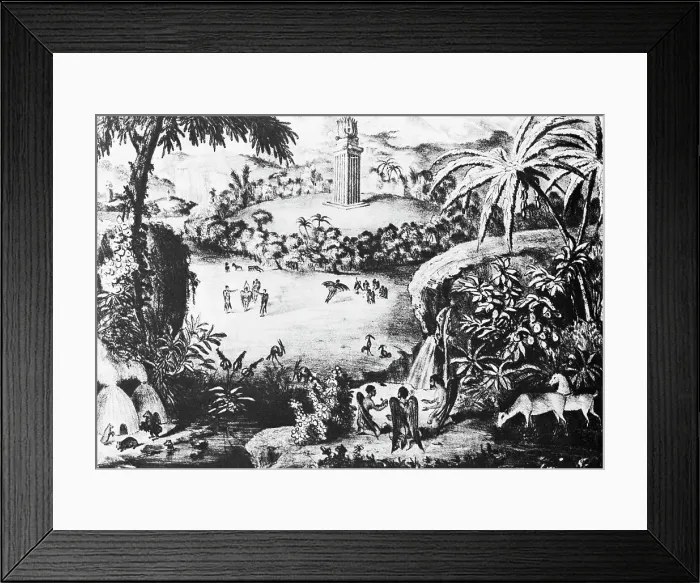 Framed Print : John Herschel'S Lunar Temple & Lnadscape Framed Print : John Herschel'S Lunar Temple & Lnadscape