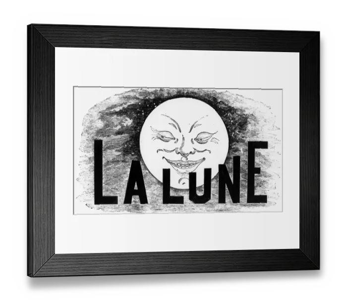 Framed Print : Full Moon W / Smiling Face - La Lune Framed Print : Full Moon W / Smiling Face - La Lune