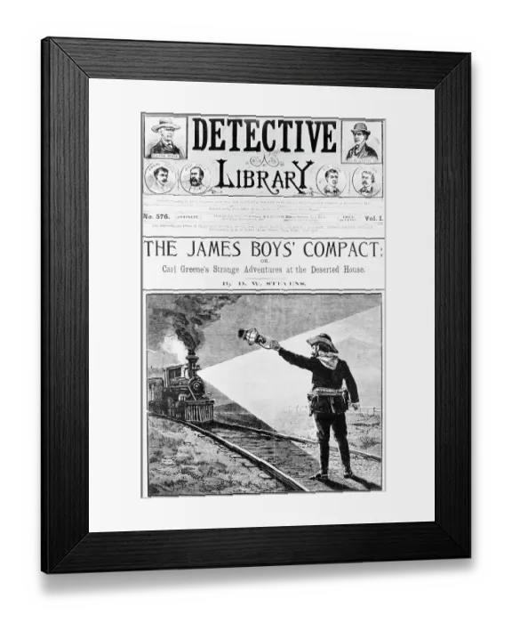 Framed Print : Woodcut, Jesse James Signals To Train Framed Print : Woodcut, Jesse James Signals To Train