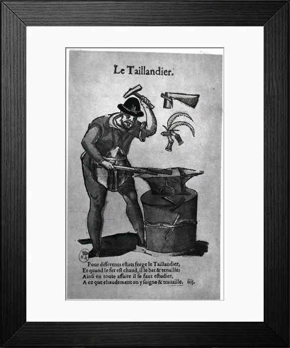 Framed Print : Illus.; Blacksmith At Work, Hammer, Anvil Framed Print : Illus.; Blacksmith At Work, Hammer, Anvil