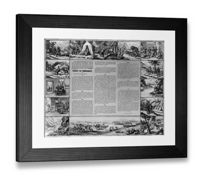 Framed Print : Scenes of Miners Crossing Plains; Illustration Framed Print : Scenes of Miners Crossing Plains; Illustration