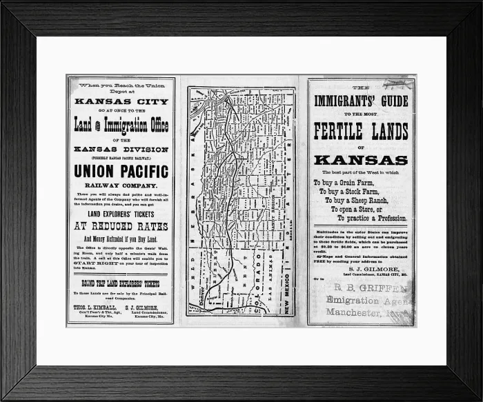 Framed Print : The Immigrants Guide to The Most Fertile Lands of Kansas Pamphlet Framed Print : The Immigrants Guide to The Most Fertile Lands of Kansas Pamphlet