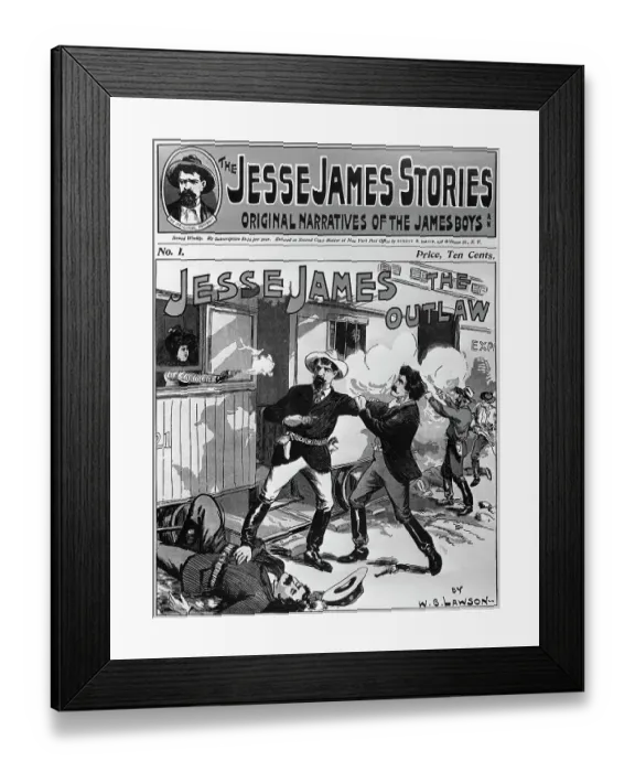 Framed Print : Jesse James The Outlaw Illustration Framed Print : Jesse James The Outlaw Illustration