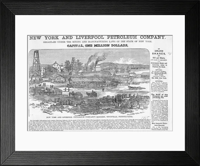 Framed Print : Illus. Of Oil Refinery, 1865 Framed Print : Illus. Of Oil Refinery, 1865