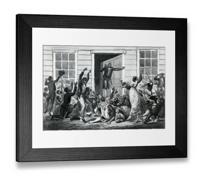 Framed Print : Black Methodists at Meeting