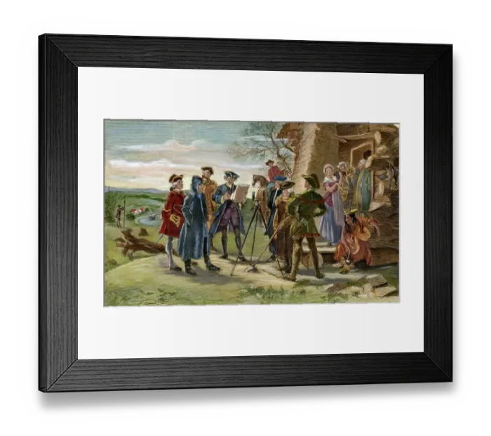 Framed Print : Illustration of Surveyors Planning the City of Baltimore by Frank Blackwell Mayer Framed Print : Illustration of Surveyors Planning the City of Baltimore by Frank Blackwell Mayer