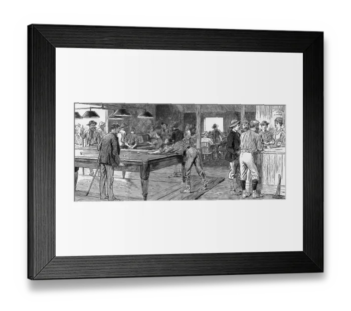 Framed Print : Illus. Of Billiard Saloon Framed Print : Illus. Of Billiard Saloon