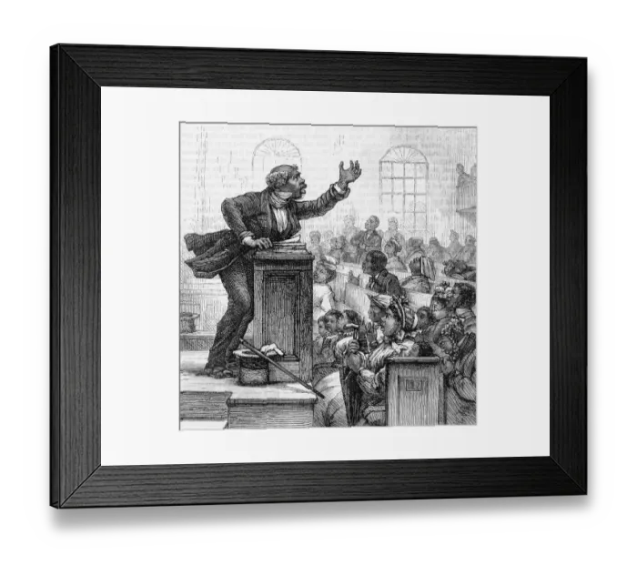 Framed Print : African Am Preacher; Illustration Framed Print : African Am Preacher; Illustration
