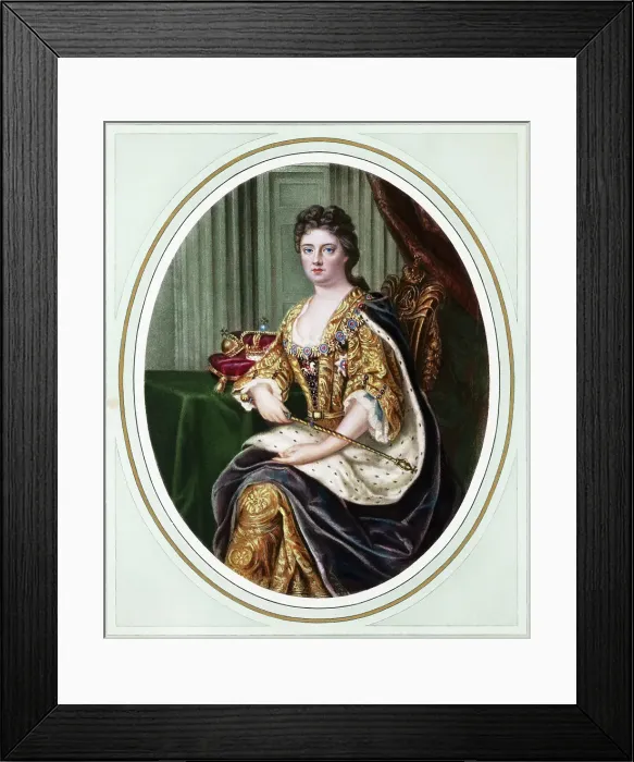 Framed Print : Engraved Portrait of Queen Anne Framed Print : Engraved Portrait of Queen Anne