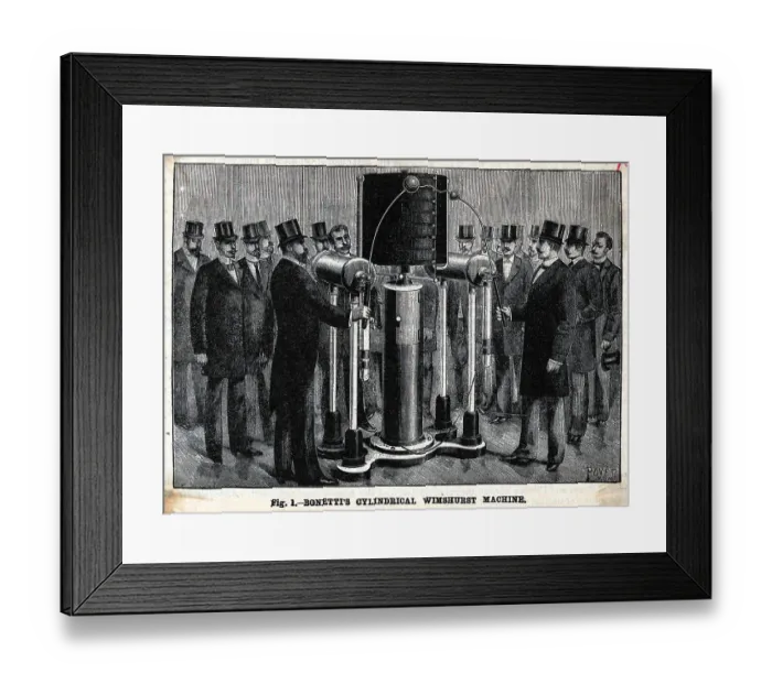 Framed Print : Men Demonstrating Electric Generator Framed Print : Men Demonstrating Electric Generator