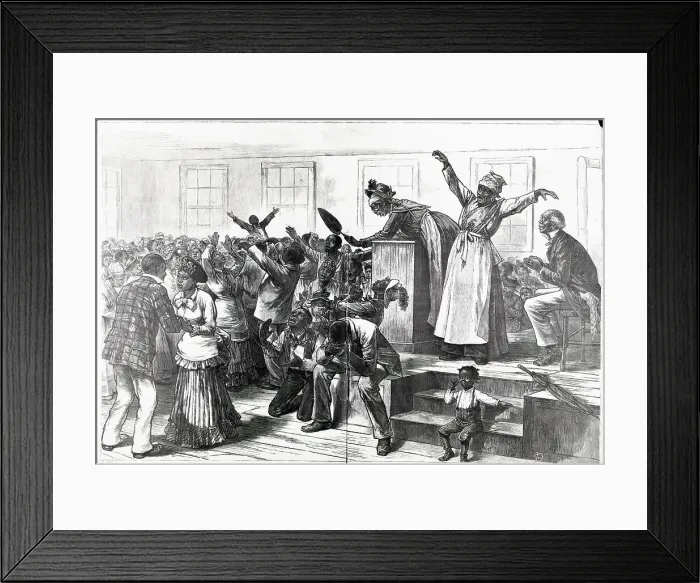 Framed Print : Illust.Of Black Church Ceremony;New Year Framed Print : Illust.Of Black Church Ceremony;New Year
