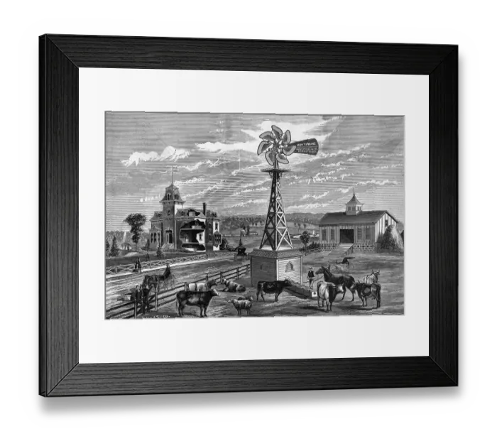 Framed Print : The Iron Turbine Wind Engine Windmill Framed Print : The Iron Turbine Wind Engine Windmill