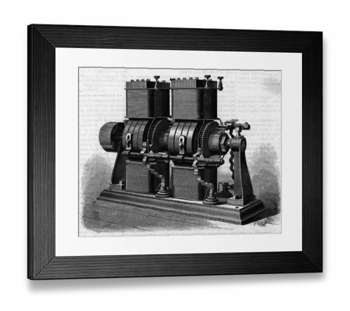 Framed Print : Dynamo-Electric Machine Illus Framed Print : Dynamo-Electric Machine Illus