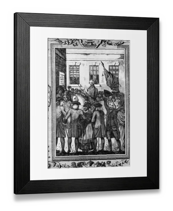 Framed Print : Colonists W / Declaration Of Independence Framed Print : Colonists W / Declaration Of Independence