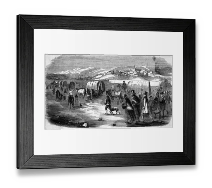 Framed Print : Mormons Leaving Il W / Wagons & Carriages Framed Print : Mormons Leaving Il W / Wagons & Carriages